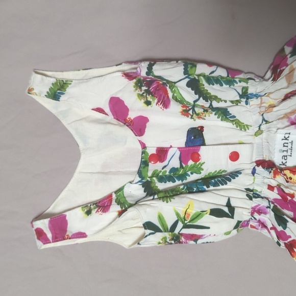 NWOT KAINKU HANDMADE size 3T/4T little girls BIRDS OF PARADISE dress - Picture 3 of 6